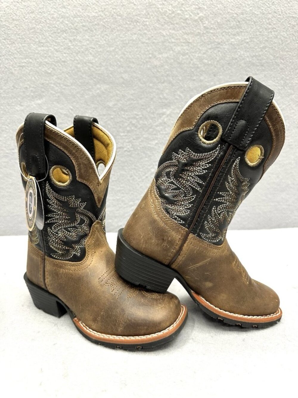 Kids Size 10D Cowboy Boots Dan Post  Rascal Western Square Toe DPC2940 Brown NIB